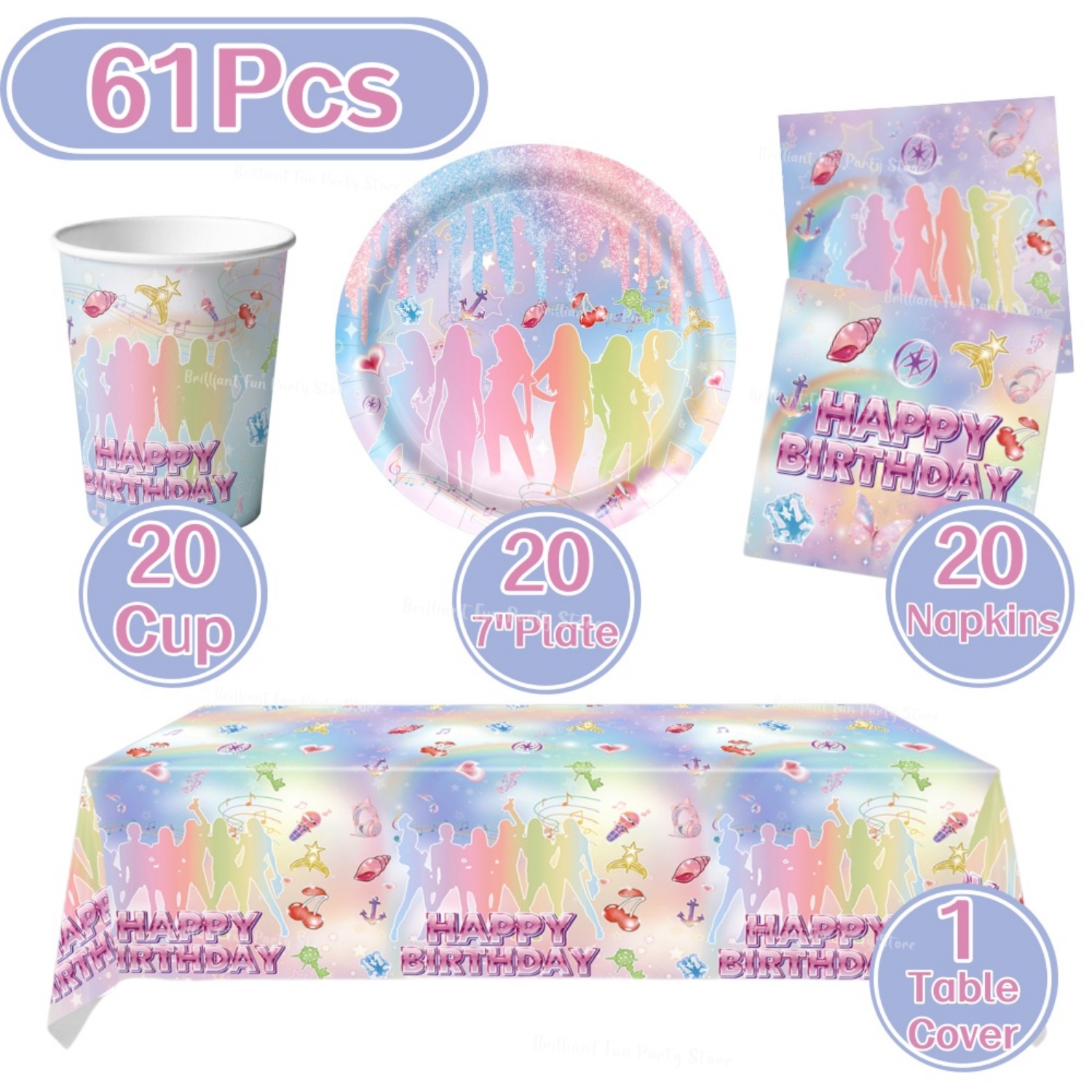61Pcs Kpop FansBirthday Dispos - đánh giá và giá Wedding Supply Kit