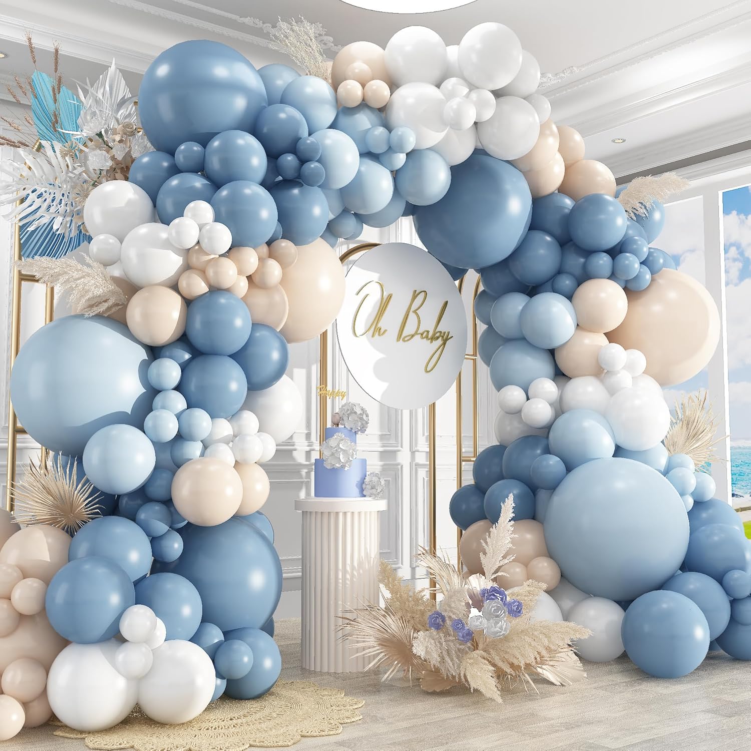 Dusty Blue Sand White Latex Ba - đánh giá và giá Wedding Supply Kit