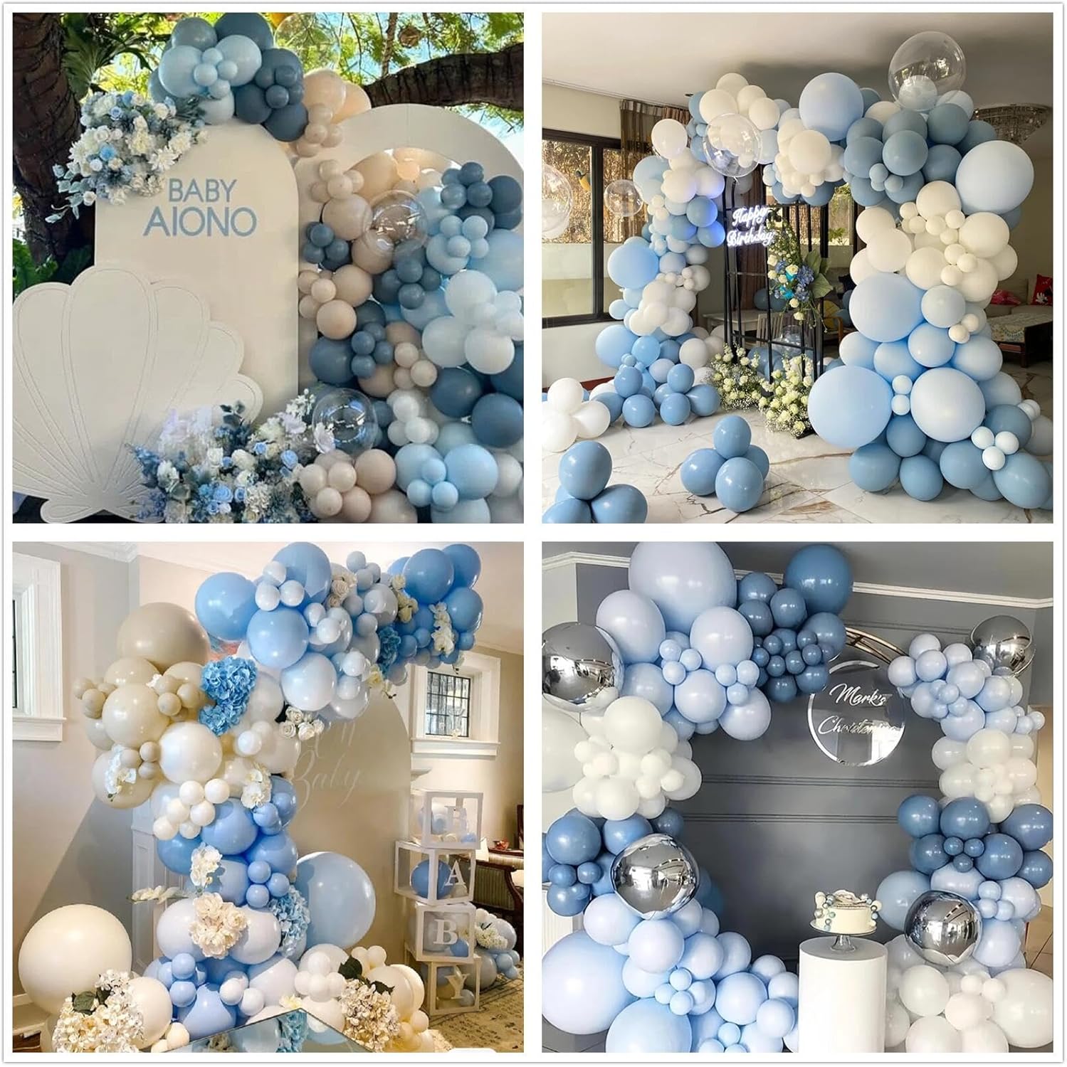 Dusty Blue Sand White Latex Ba - đánh giá và giá Wedding Supply Kit