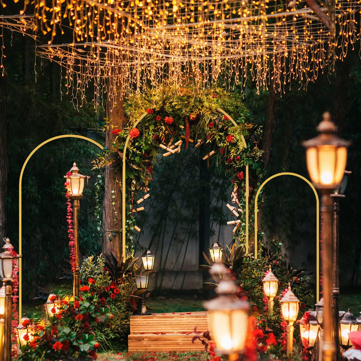 1pc Gold Metal Arch Backdrop S - đánh giá và giá Wedding Support