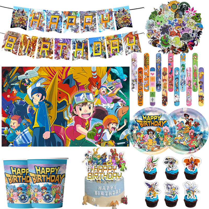 Digimon Themed Birthday Party  - đánh giá và giá Wedding Supply Kit