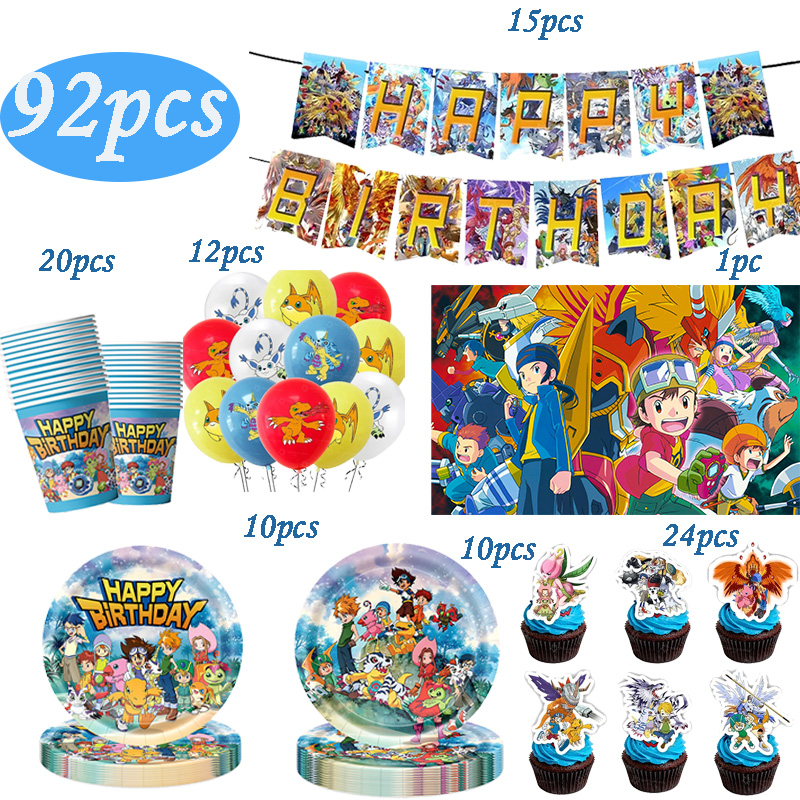 Digimon Themed Birthday Party  - đánh giá và giá Wedding Supply Kit