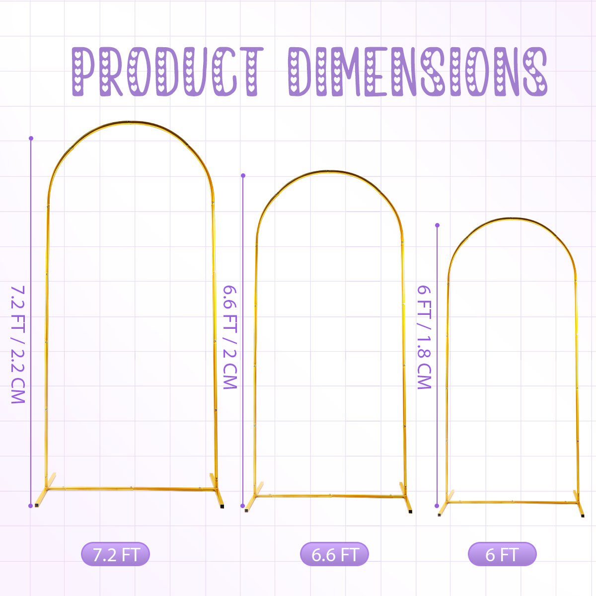 3Pack Golden Metal Arch Kits,  - đánh giá và giá Wedding Support